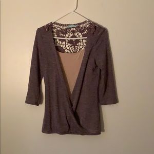 Maurice’s lace back open front shirt